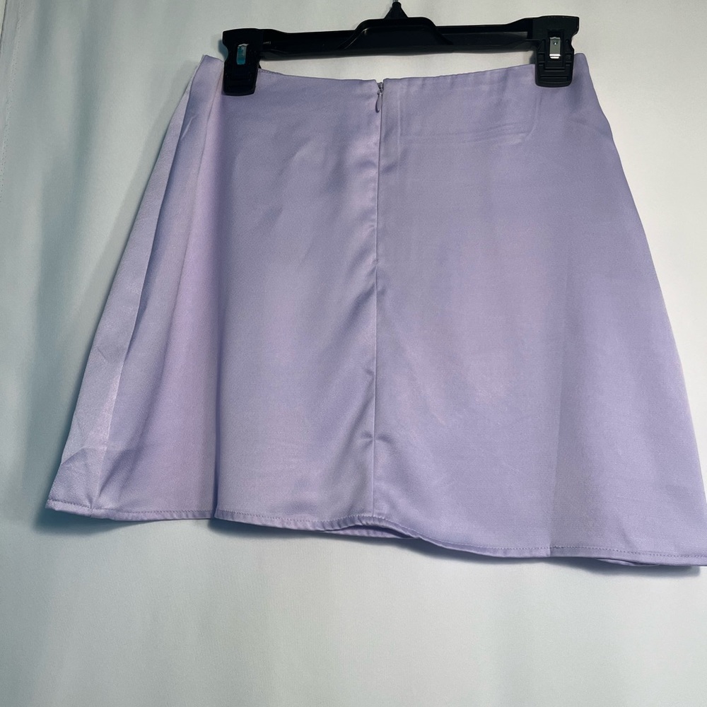 WeWoreWhat Satin Charmeuse Mini Slip Skirt Heather lavander Size S new - Picture 4 of 8